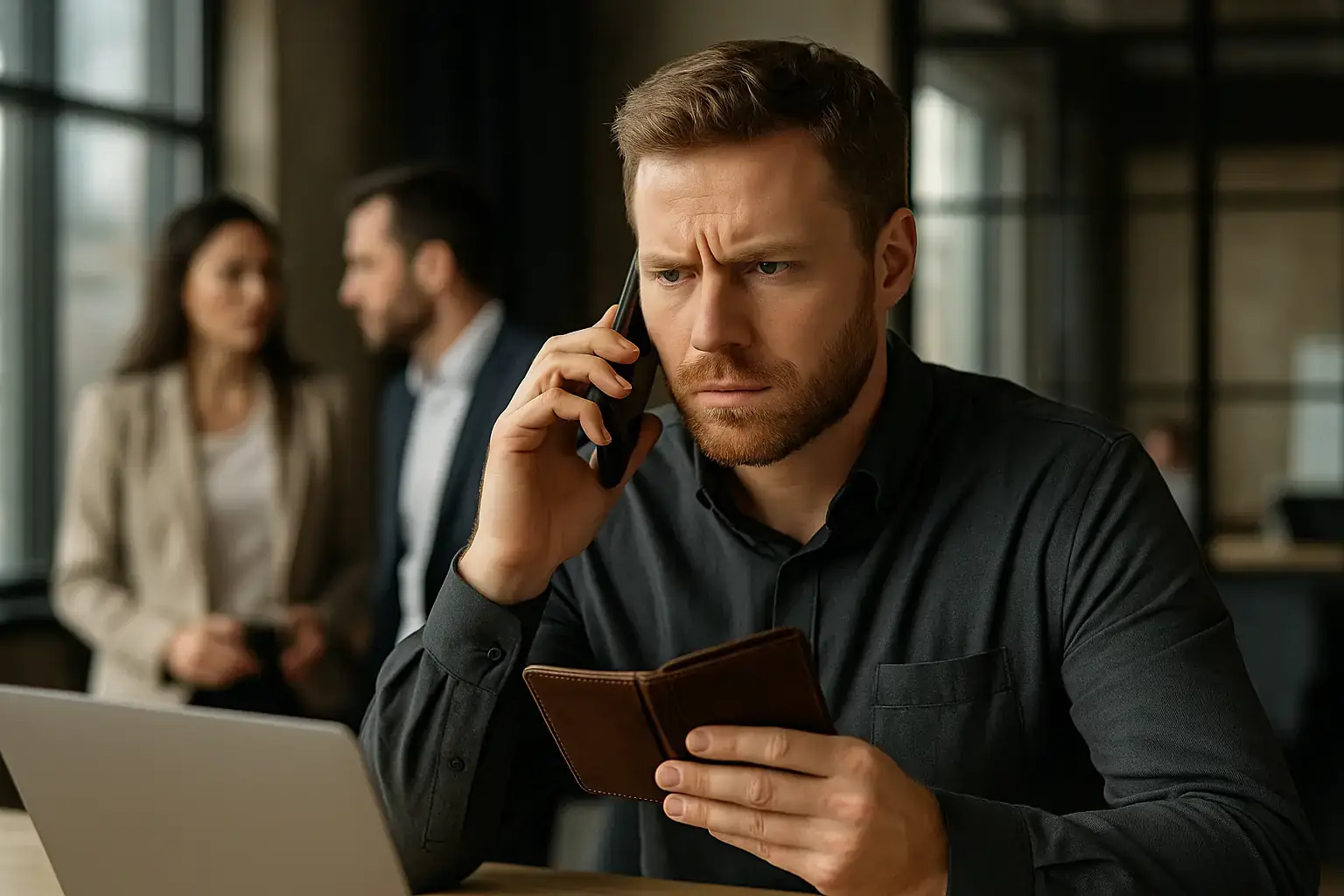 Ein sympathischer, seriös wirkender Mann in seinen 30ern steht in einem hellen, modernen Büro. Er schaut freundlich in die Kamera – ein Sinnbild für Vertrauen, Sicherheit und Professionalität in der Welt der Alibiagenturen. Das Bild symbolisiert den Gründer Stefan Eiben und unterstreicht die Authentizität und Seriosität seiner Alibiagentur.